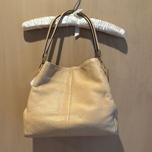 Coach Cream Shoulder Bag with Slouchy Silhouette